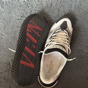 Valentino White and Black Chunky Sole Sneakers